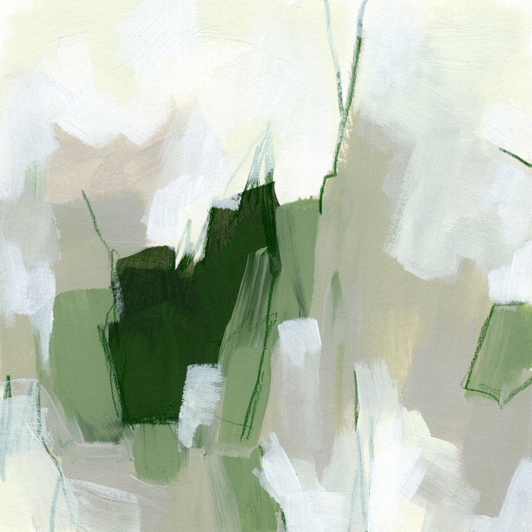 Emerald Fragment I by June Erica Vess - Wrapped Canvas Painting Orren Ellis Size: 36" H x 36" W x 1.25" D Format: Walnut Single Framed, Mat Included: Yes