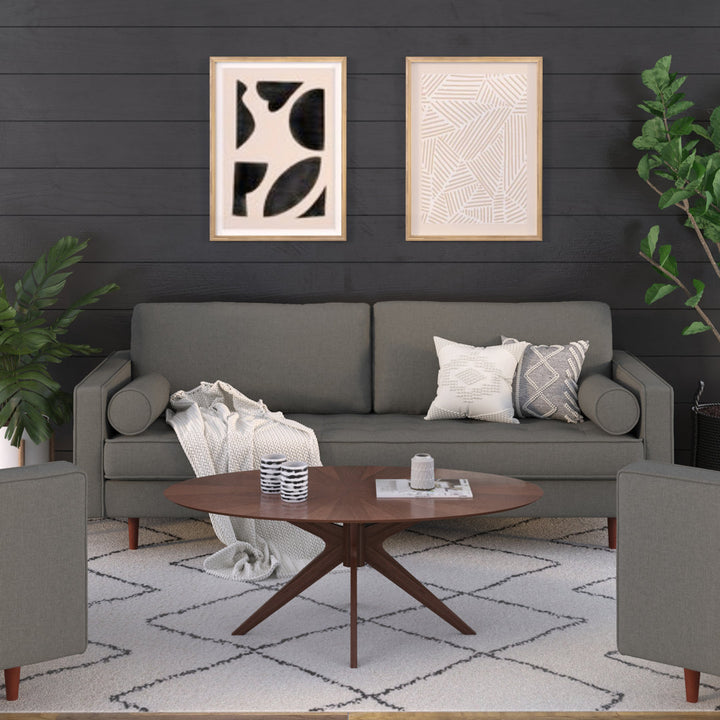 Geo 84" Upholstered Sofa AllModern Fabric: Charcoal Fabric