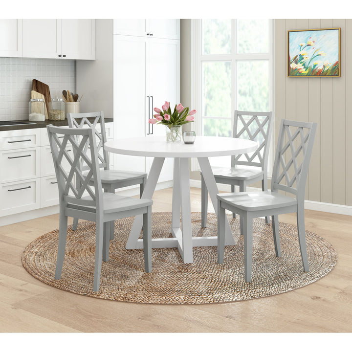 Ariarna 44" Round Solid Wood Pedestal Dining Table Lark Manor™