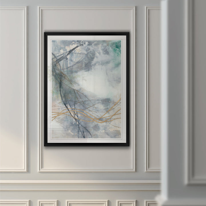 Undulating Oro II - Painting Print on Canvas Etta Avenue™ Size: 26.5" H x 36.5" W x 1.5" D Format: Black Framed