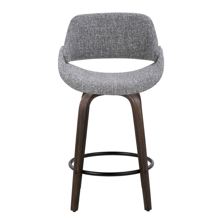 Lakyia Upholstered Bar & Counter Stool with Round Footrest George Oliver Upholstery: Blue, Seat Height: Bar Stool (30" Seat Height)