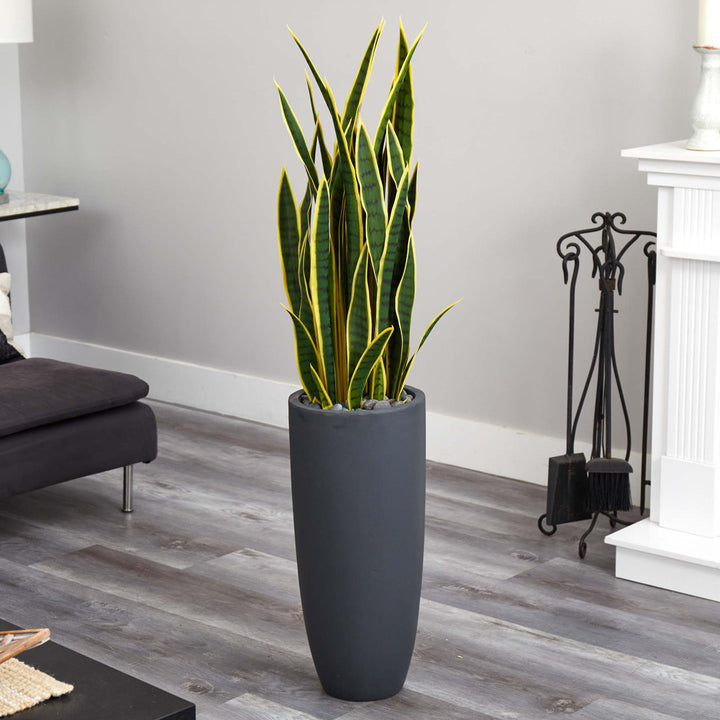 Brieya 30'' Artificial Snake Plant in Planter Wade Logan®
