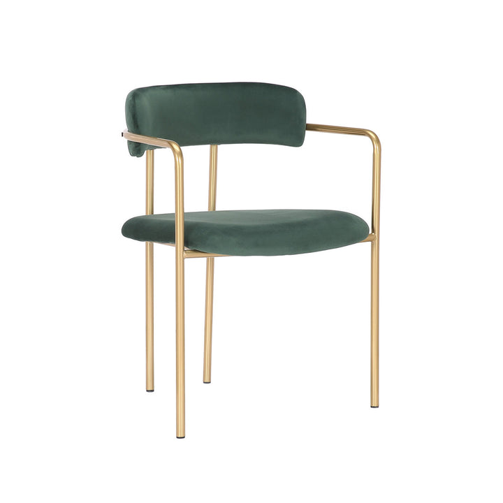Chestertown Gold Chrome Dining Chair (Set of 2) Willa Arlo™ Interiors Upholstery Color: Green
