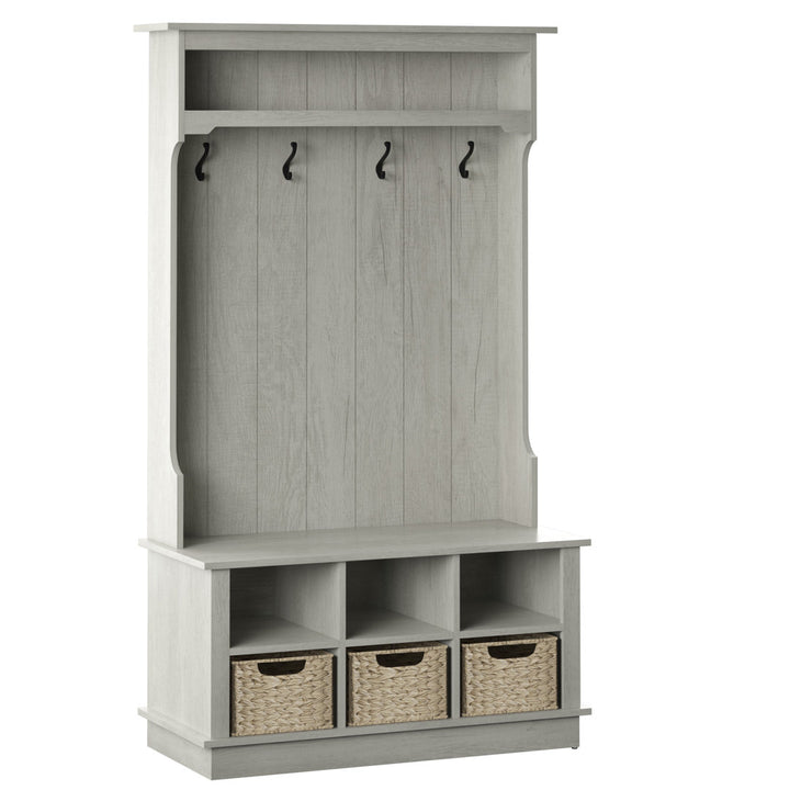Bridget Hall Tree with Open Storage Sand & Stable™ Color: Fairfax Oak