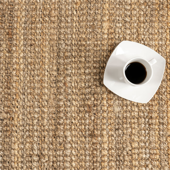 Isalena Handmade Flatweave Farmhouse Jute Area Rug in Natural Gracie Oaks Rug Size: Oval 5' x 8'