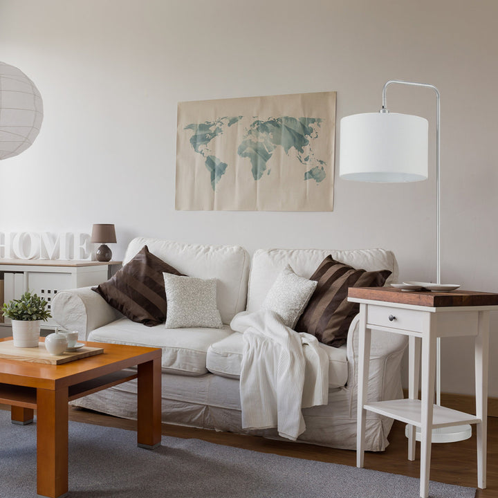 Chattahoochee 58" Arched Floor Lamp Ebern Designs Base Finish: Silver