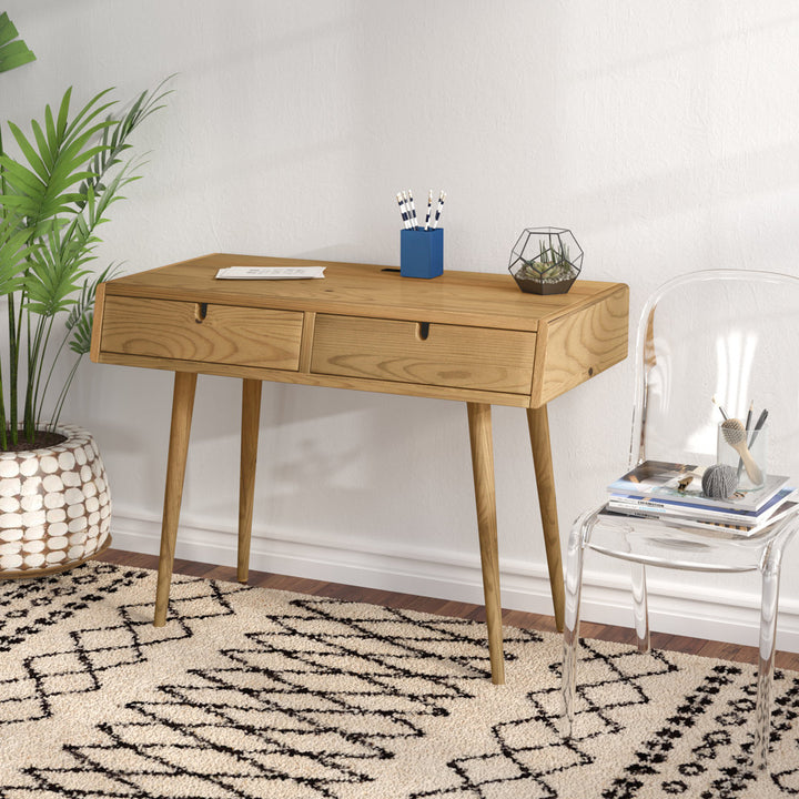 Evins Solid Wood Writing Desk Trule