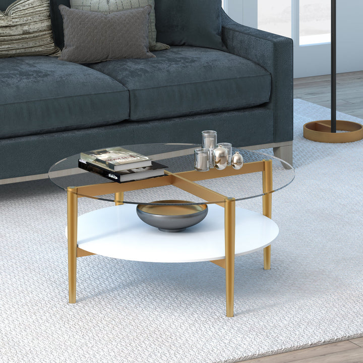Otto 4 Legs Coffee Table with Storage Wade Logan® Table Base Color: White