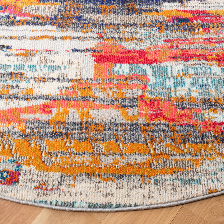 Riccio Abstract Ivory/Multi Area Rug Trent Austin Design® Rug Size: Round 6'7"