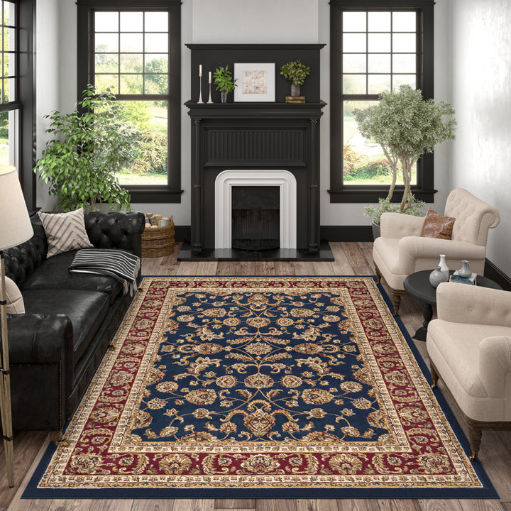 Clarence Oriental Navy Blue/Red Area Rug Astoria Grand Rug Size: Rectangle 10'6" x 14'6"