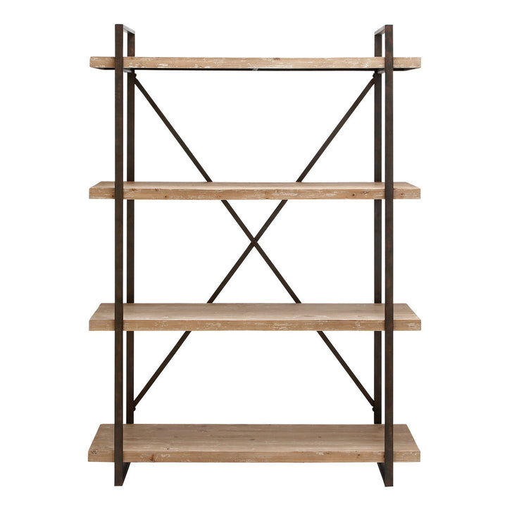 Wood 4 Shelves Storage Brown Shelving Unit 17 Stories
