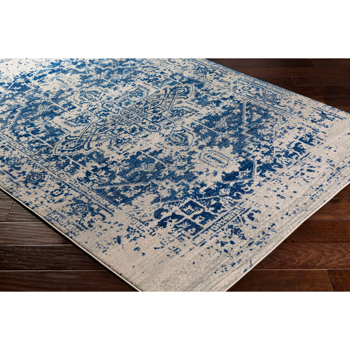 Hillsby Oriental Pure Navy/Light Gray Area Rug Mistana™ Rug Size: Rectangle 9'3" x 12'6"