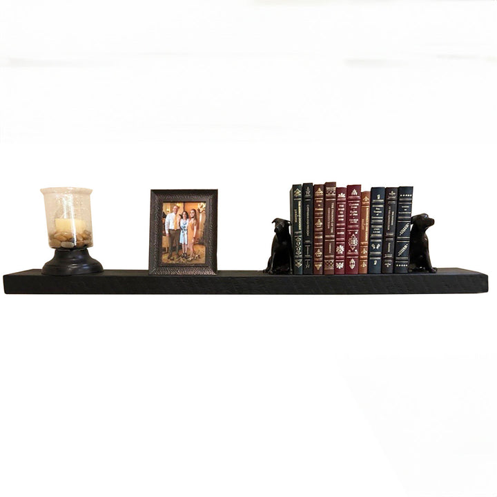 Eneas Pine Solid Wood Floating Shelf Millwood Pines Size: 2" H x 36" W x 6" D Finish: Black