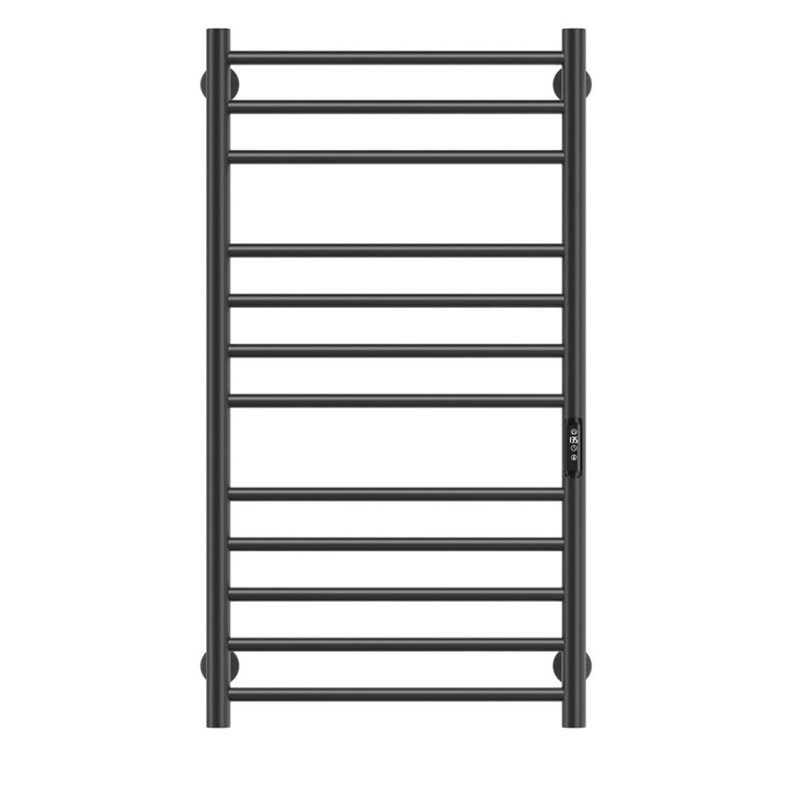 Wall Mount Heated Towel Electric Towel Warmer 12 Bars Paraheeter Finish: Black