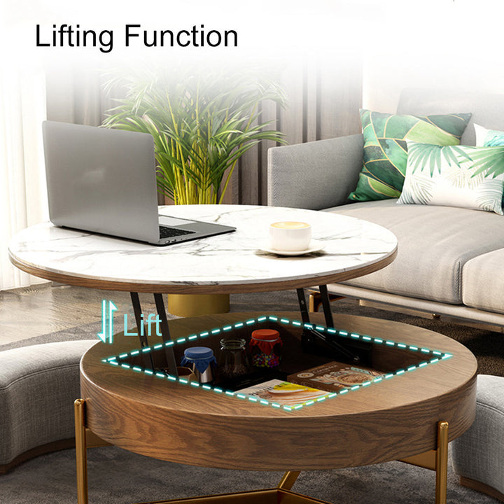 Espedita Modern Round Lift-Top Coffee Table Set with Storage & 3 Ottomans, Pre-Assembly Loon Peak®
