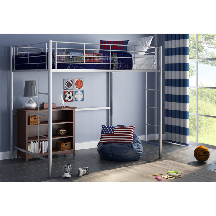 Elita Full Metal Loft Bed by Viv + Rae™ Isabelle & Max™ Bed Frame Color: White