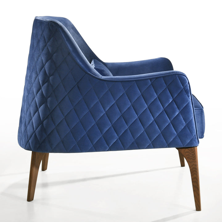 Upholstered Diamond Tufted Lounge Accent Chair Armchair Mercury Row® Fabric: Blue Velvet