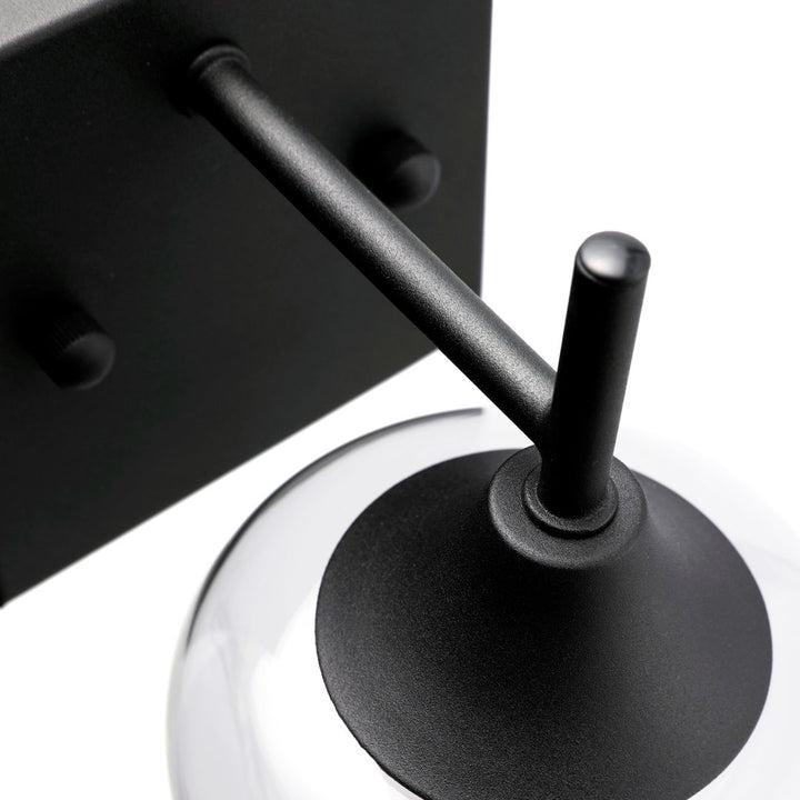 Herriman 1 - Light Dimmable Armed Sconce Ebern Designs Shade Color: Clear Finish: Matte Black