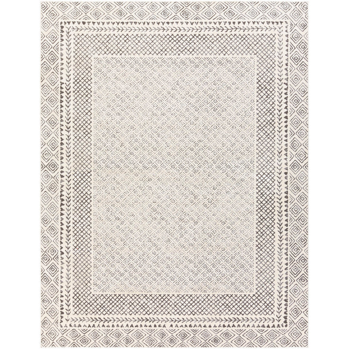 Calvo Light Beige/Charcoal Area Rug Wade Logan® Rug Size: Round 5'3"