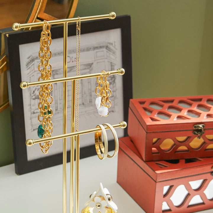 Trigem Jewelry Stand Umbra Finish: White/Brass