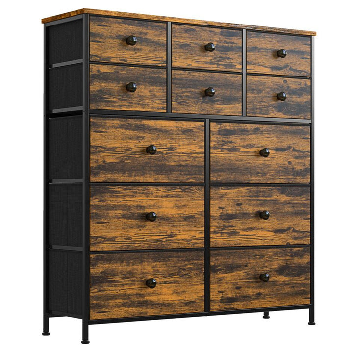 Ojaswi Dresser 12 Chest of Drawers, Closet with Wood Ebern Designs Color: Brown