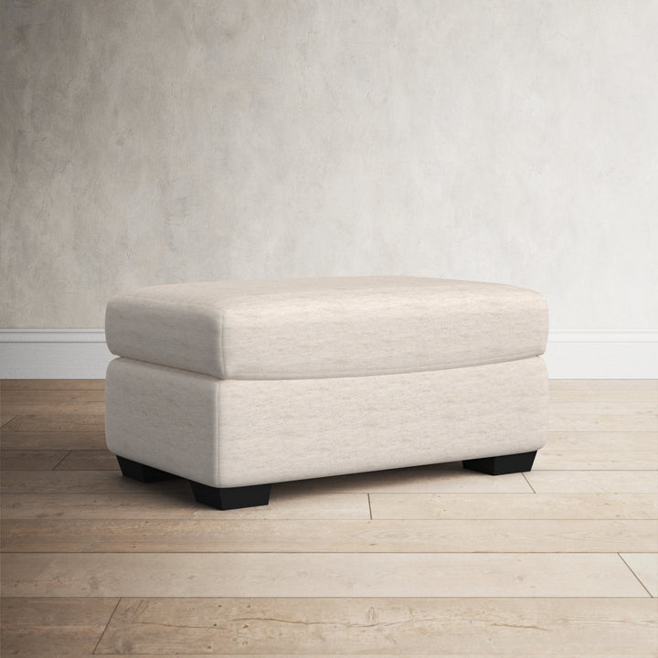 Cranbrook Upholstered Ottoman Birch Lane™ Fabric: Bayou Off White Washable Canvas