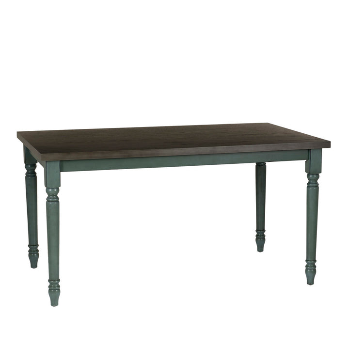 Io 60" Two Tone Solid Wood Farmhouse Dining Table Laurel Foundry Modern Farmhouse® Color: Dark Gray Top/Teal Blue Base