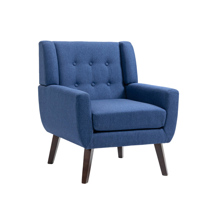 Jaqueze 28.6'' Wide Armchair George Oliver Fabric: Blue Linen Blend