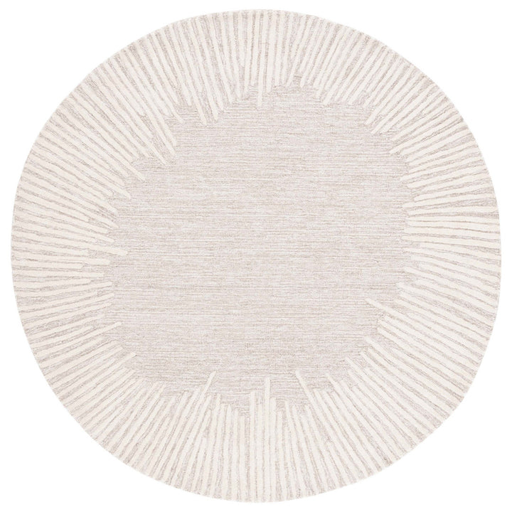 Antonyio Abstract Handmade Tufted Area Rug in Natural/Ivory Wade Logan® Rug Size: Round 6'