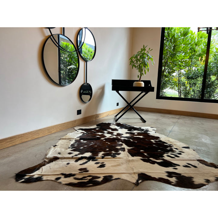 Paladin Handwoven Cowhide Brown/White Area Rug Loon Peak®