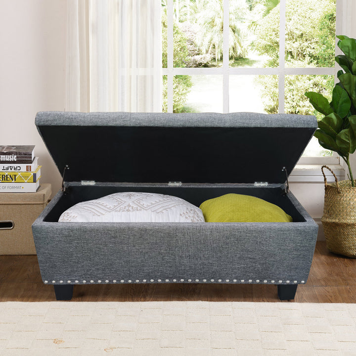 Hubler Upholstered Flip Top Storage Bench Andover Mills™