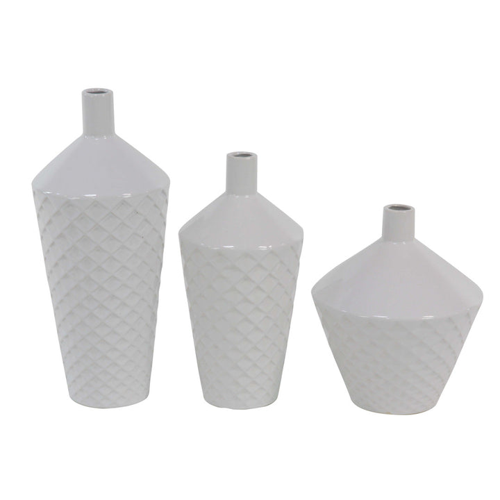 3 Piece Lavalley White Procelain Table Vase Set Wade Logan®