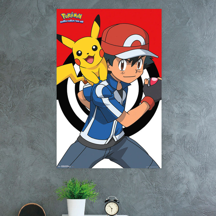 Pokémon - Ash and Pikachu Paper Print Trends International