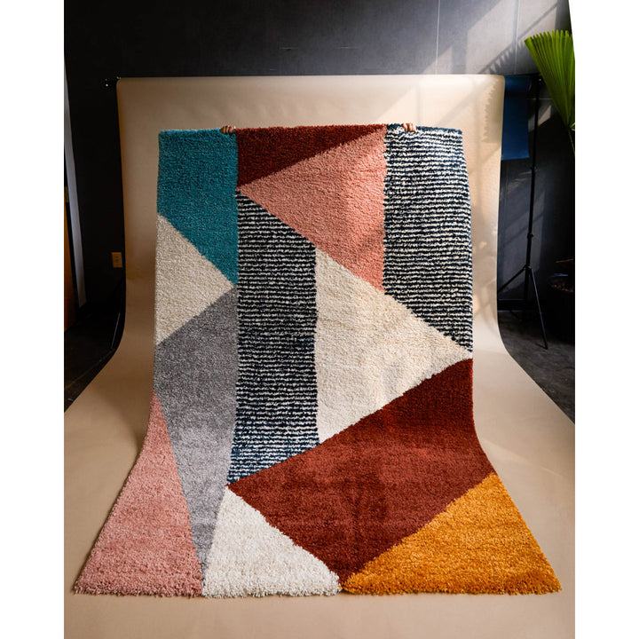 Satterlee Geometric Orange/Gray/Brown Area Rug Mercury Row® Rug Size: Rectangle 4'4" x 6'