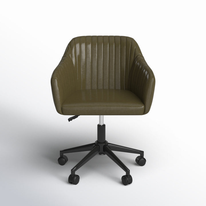 Flannigan Polyurethane Task Chair Greyleigh™ Upholstery Color: Green