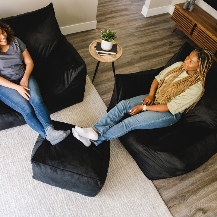 Big Joe Imperial Bean Bag Lounger Big Joe Fabric: Black Plush 100% Polyester