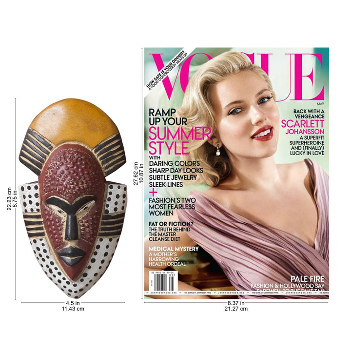 Happiness Hand Carved West African Sese Wood Wall Decor Mask World Menagerie