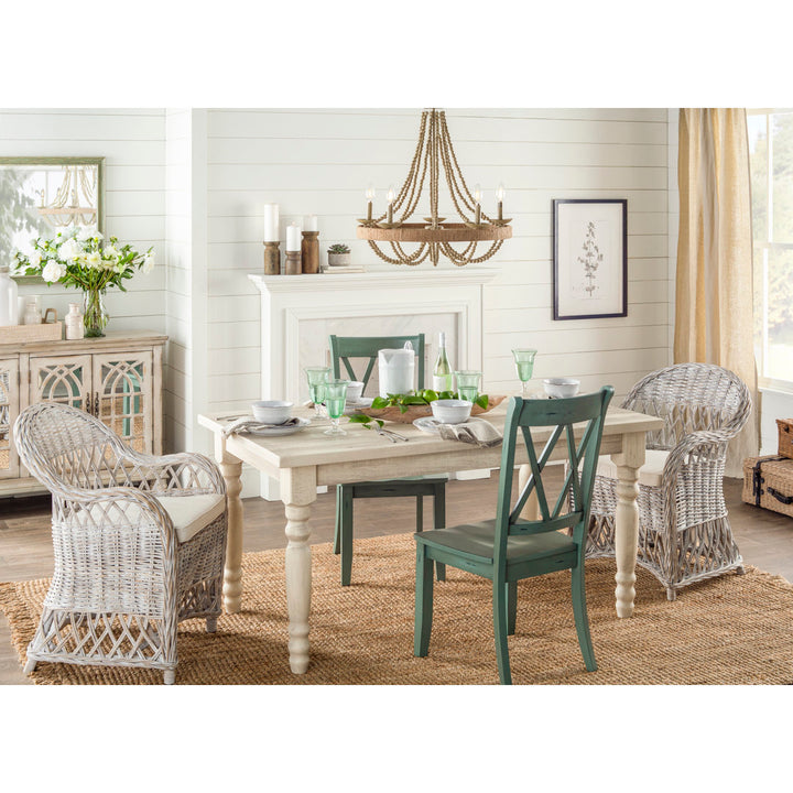Valerie Dining Table Grain Wood Furniture Color: Off White