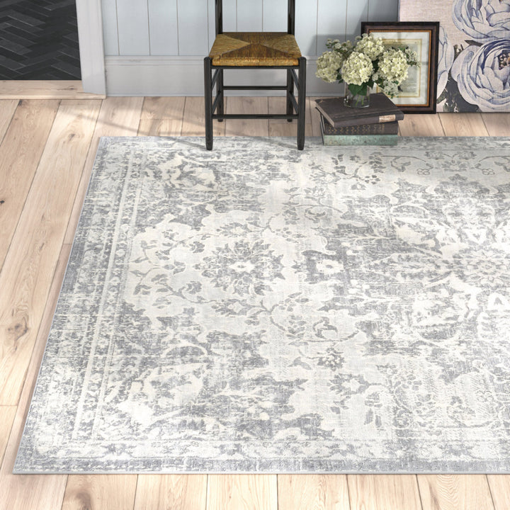 Hilyard Machine Oriental Gray Area Rug Laurel Foundry Modern Farmhouse® Rug Size: Rectangle 7'10" x 10'3"