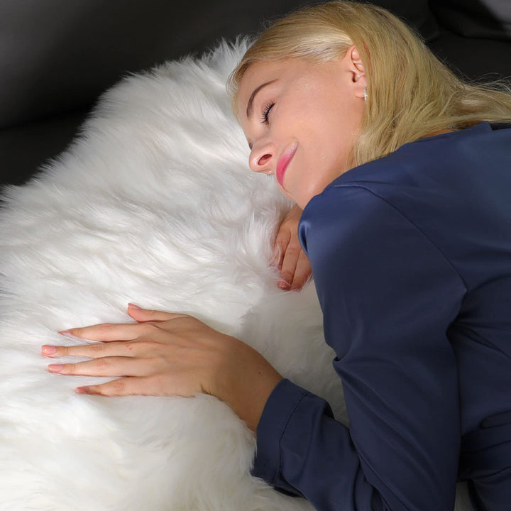 Kayzlynn Shag Faux Sheepskin White Rug Everly Quinn Rug Size: Rectangle 5' x 8'