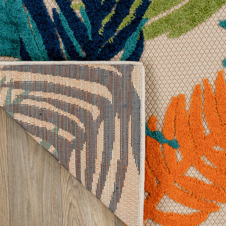 Hernandez Floral Blue/Green/Orange Indoor & Outdoor Area Rug Beachcrest Home™ Rug Size: Rectangle 7'10" x 10'