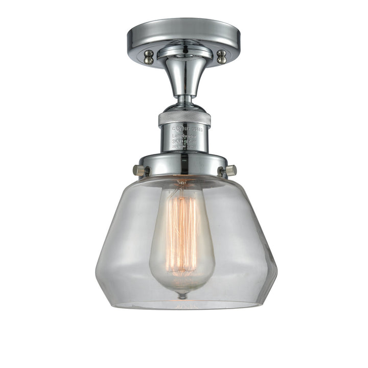 Chill 1 - Light 7" Simple Bell Semi Flush Mount Wade Logan® Shade Color: Clear Fixture Finish: Polished Chrome