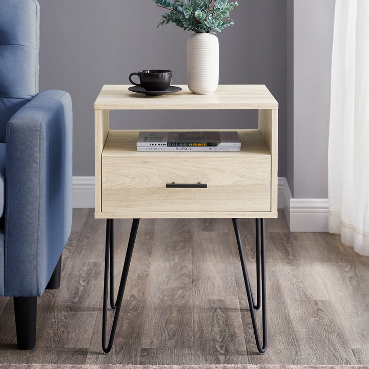 Adrow 1-Drawer Nightstand with Cubby Wade Logan® Color: Birch