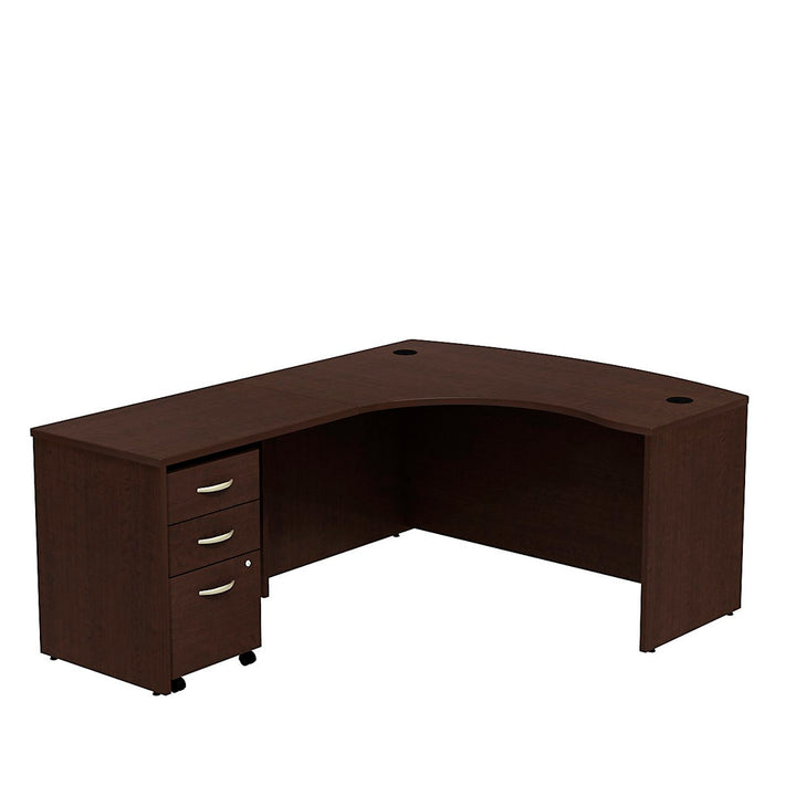 Series C L Shaped Desk with Mobile File Cabinet Bush Business Furniture Color: Mocha Cherry/Mocha Cherry Orientation: Left