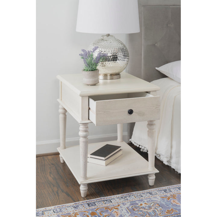 Birkley End Table with Storage Drawer Sand & Stable™ Color: Cream