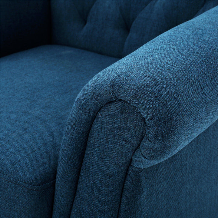 Losoto 91.44cm Wide Tufted Polyester Armchair Alcott Hill® Fabric: Navy Blue Fabric