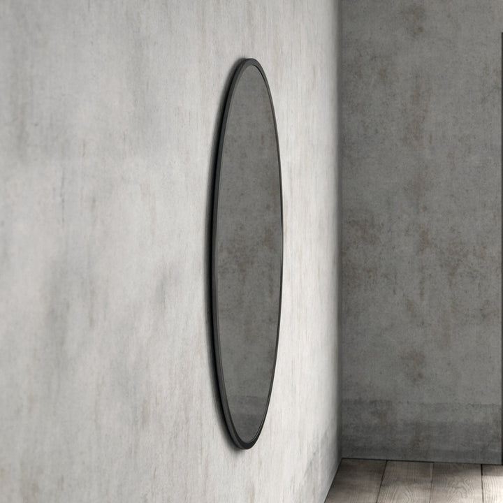 Sabine Metal Round Wall Mirror RE/FINE™ Size: 45" x 45" Finish: Black