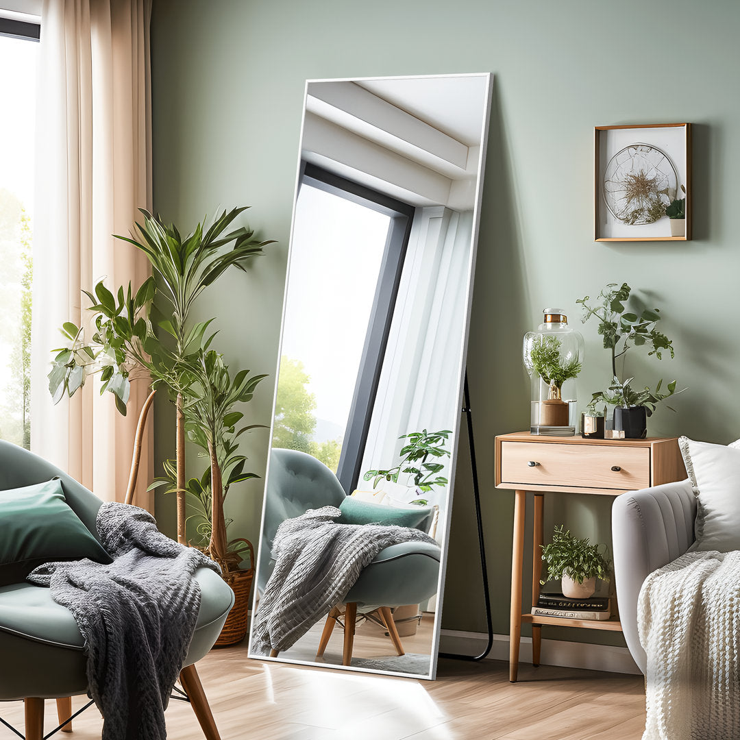 Koudia Metal Framed Standing Mirror Wrought Studio™ Size: 64" x 21" Finish: White