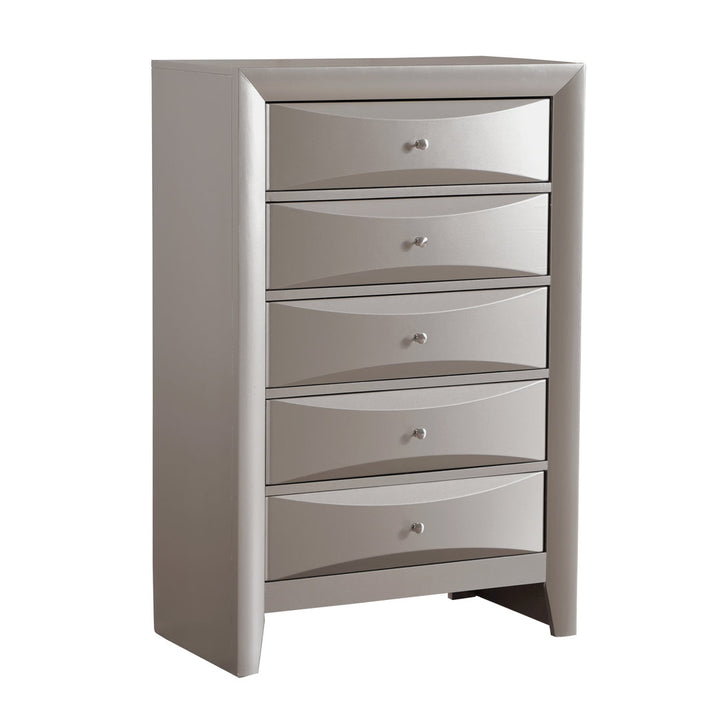 Marilla 5-Drawer Chest Glory Furniture Color: Silver