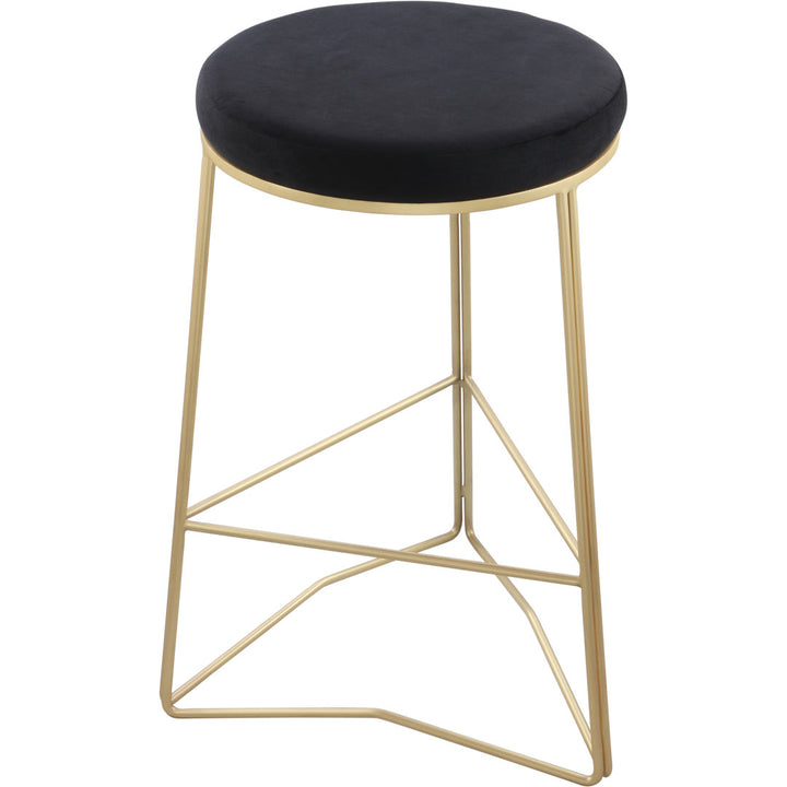 Whorton Counter & Bar Stool Everly Quinn Seat Color: Living Black Velvet Seat Height: Counter Height (26.5" Seat Height)